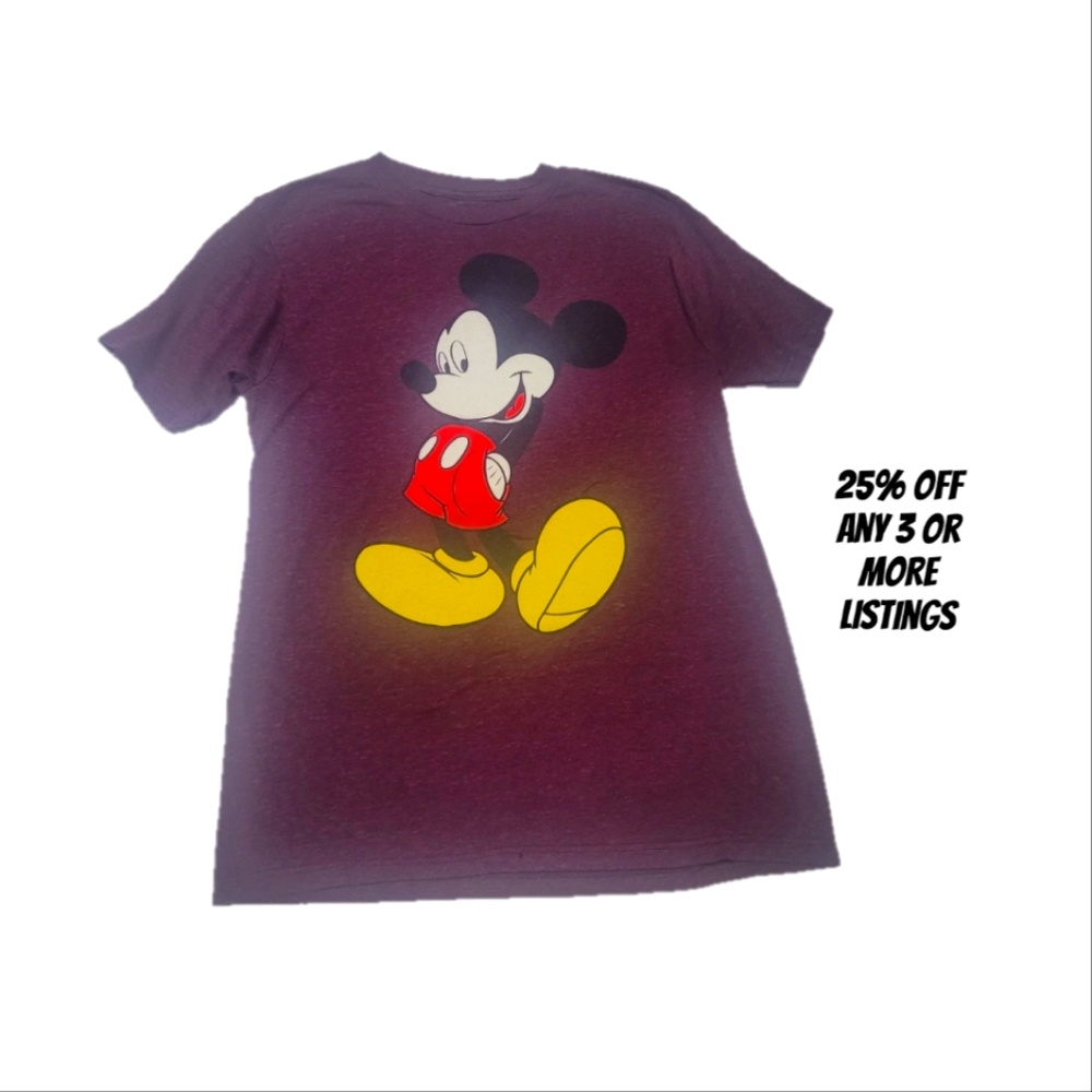 Mickey Mouse Disney Size Small Graphic Print Short Sleeve Crewneck T-shirt Tee
